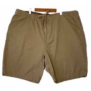 Frye & Co Mens Shorts 40 Flat Front Bermuda Elastic Waist Drawstring Brown
